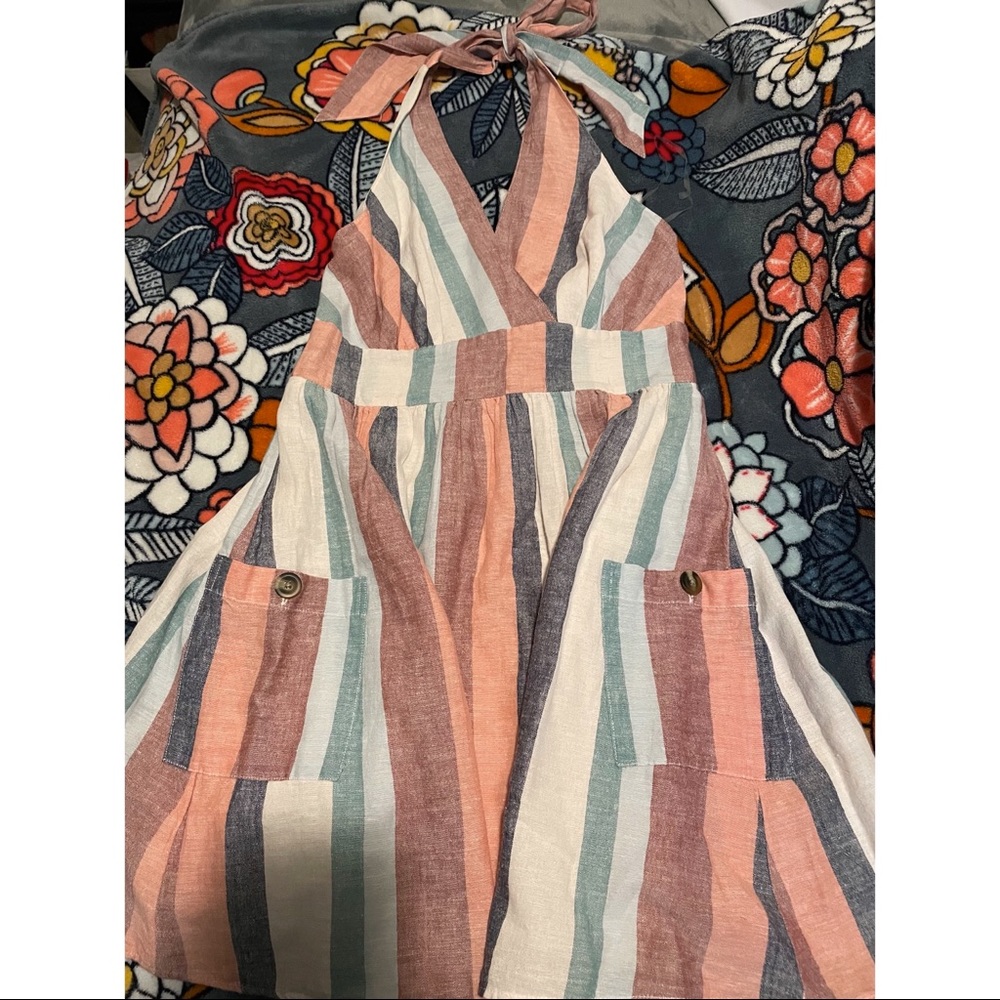 American Eagle Striped Halter Dress, New with Tags